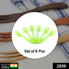 2839 Small plastic 6pc Serving Fork Set for kitchen DeoDap