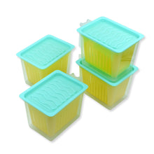 2836 Fridge Storage Containers with Handle Plastic Storage Container for Kitchen(4 Pcs Set) DeoDap