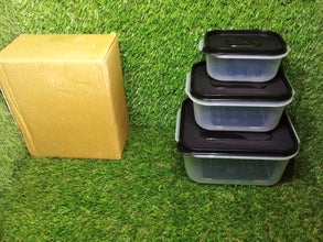 2748 3 Pc Square Container used by various types of peoples for storing their types of stuffs and all purposes. DeoDap