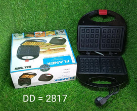 2817 Waffle Maker, Makes 2 Square Shape Waffles| Non-Stick Plates| Easy to Use with Indicator Lights DeoDap